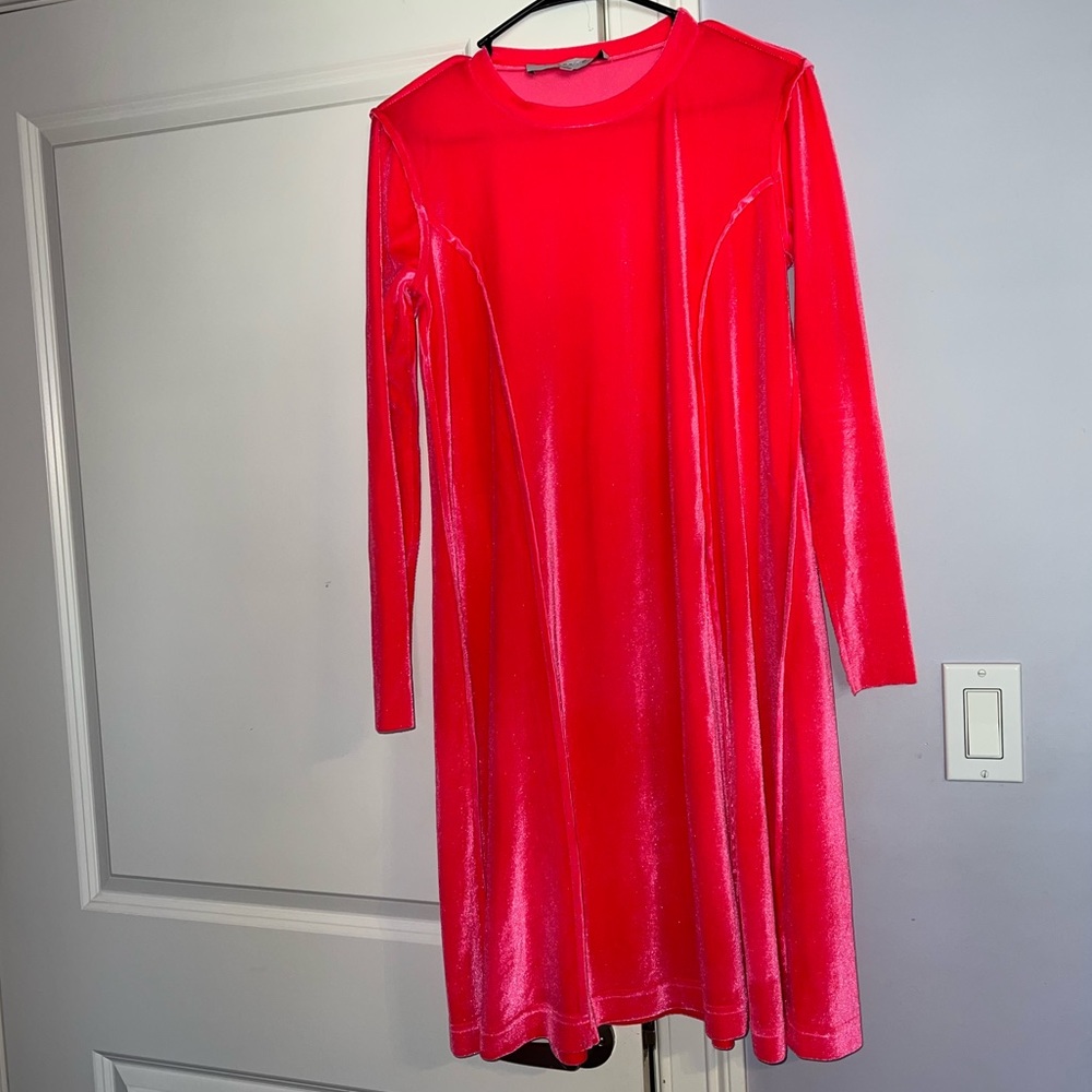 Highlighter pink velvet dress